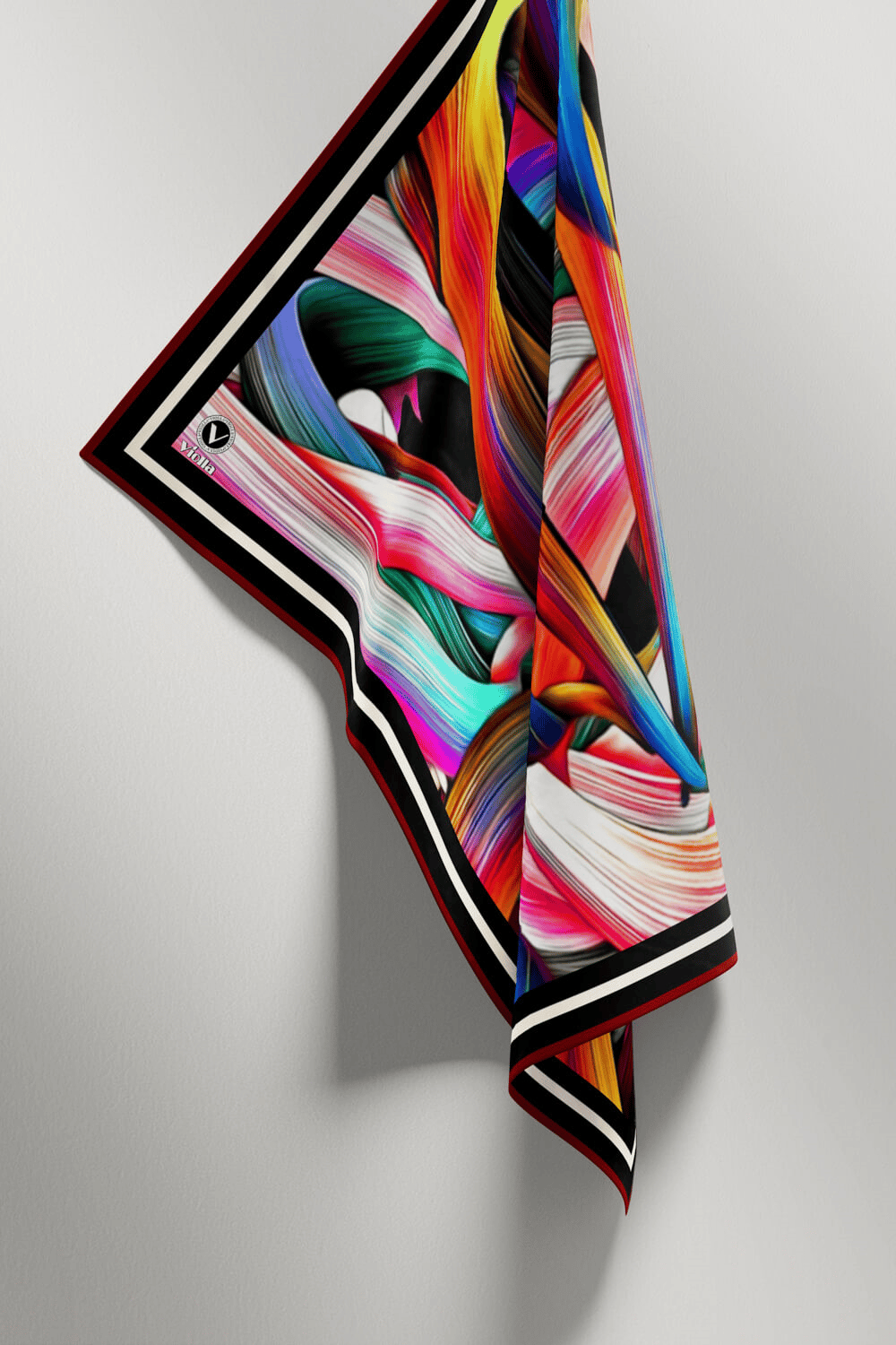 Twill Kare Desenli Bordo Renkli 90x90 Dikim Şekli : El Dikişi Eşarp (İpek İçermez)