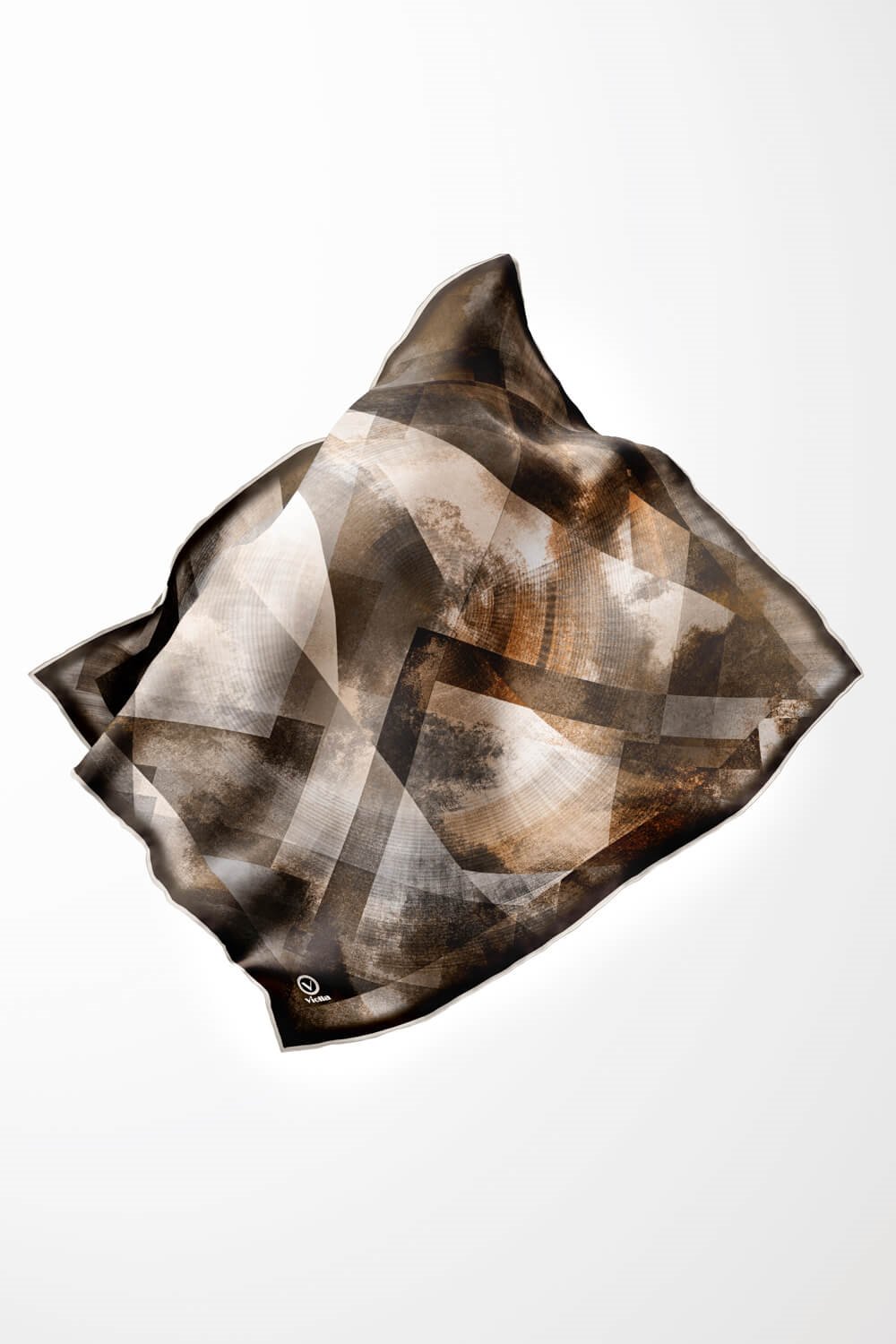 Twill Batik Desenli Vizon Renkli 90x90 Eşarp (İpek İçermez) Dikim Şekli : El Dikişi