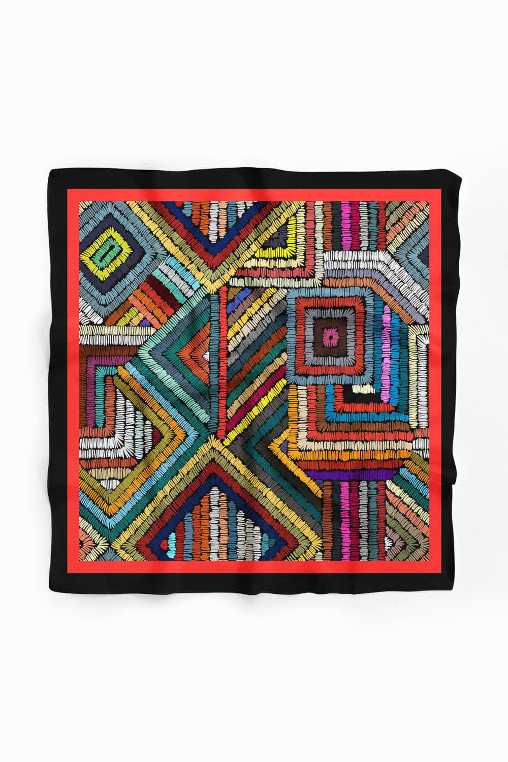 Kadın Çok Renkli Otantik  Desenli 50x50 Bandana HYL DG0788-22