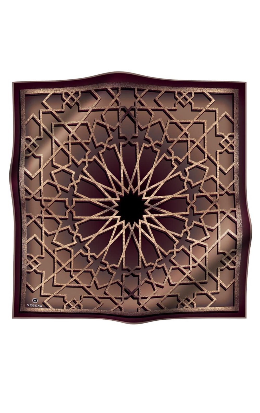 %100 Twill Türk Motifi  Desenli Vizon Renkli 90x90 Eşarp Dikim Şekli: El Dikişi