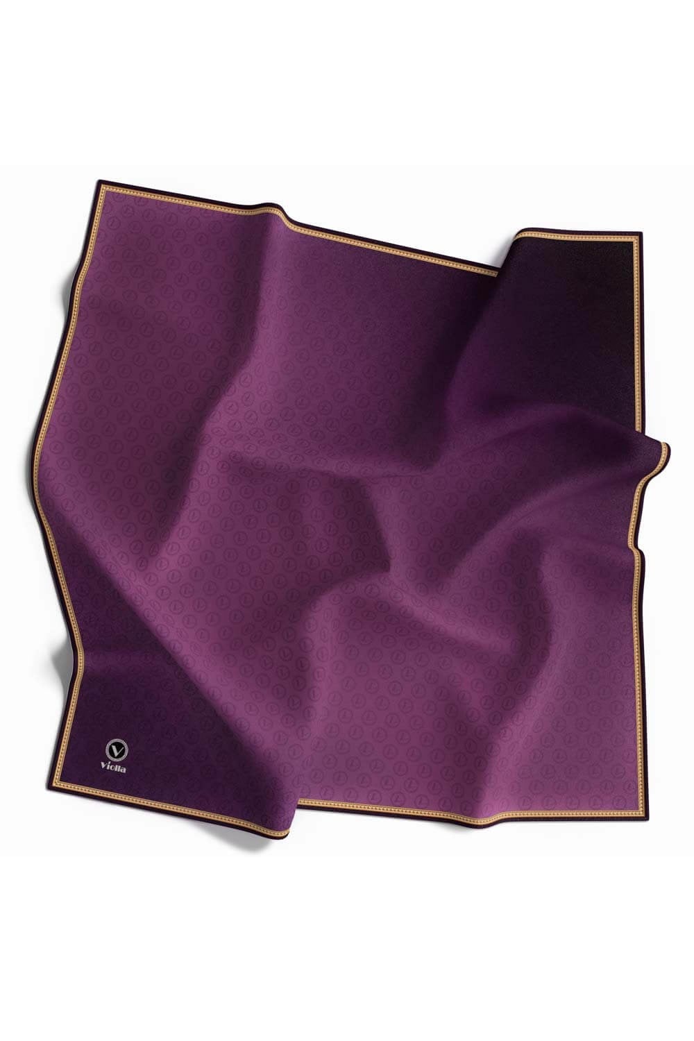 Rayon Degra Desenli Mürdüm Renkli 90x90 Dikim Şekli : El Dikişi Eşarp (İpek İçermez) Kenar Dikiş Şekli El Dikişli