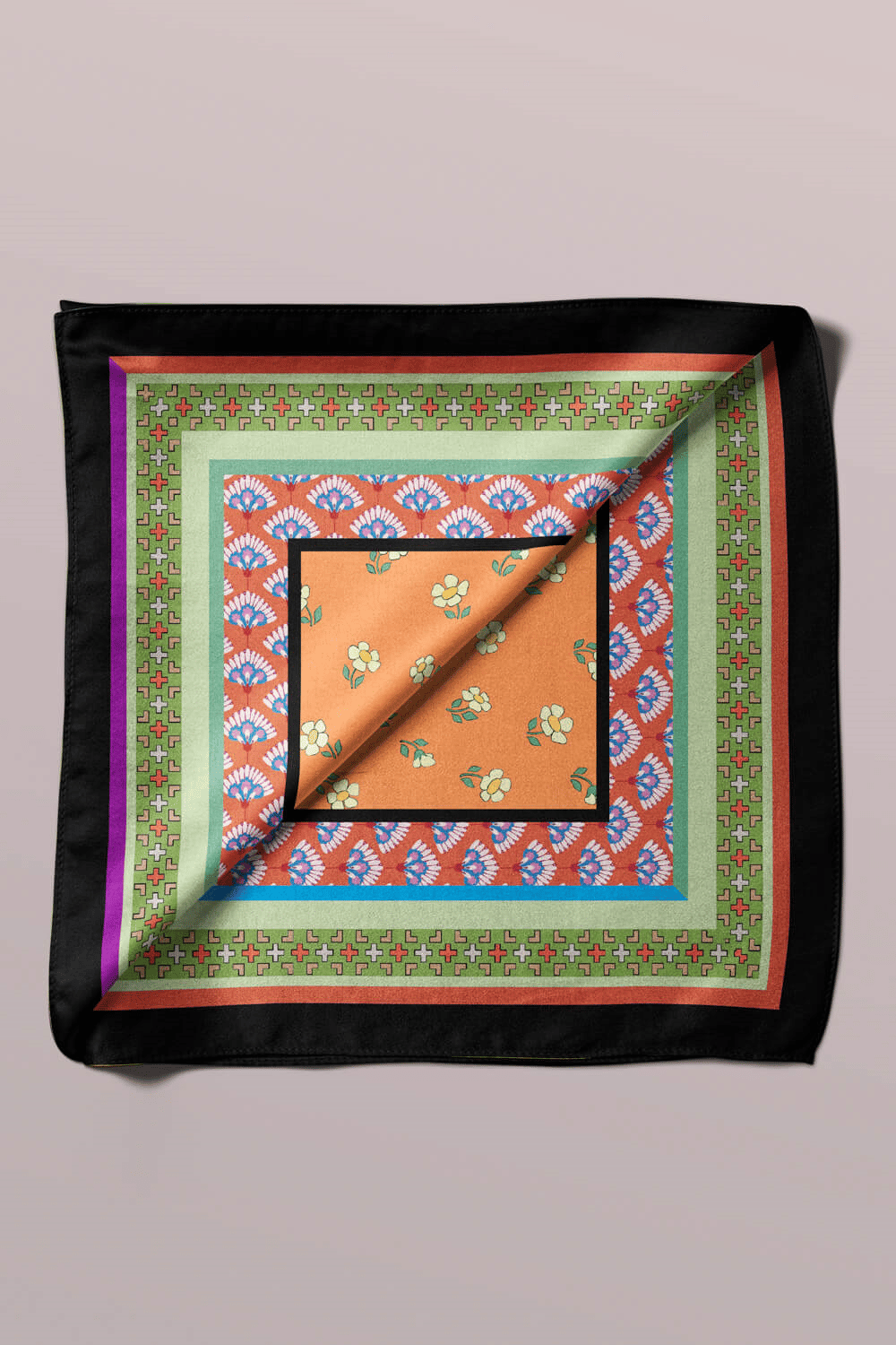 B10 RETRO ÇITIR ÇİÇEKLİ BANDANA DG12423