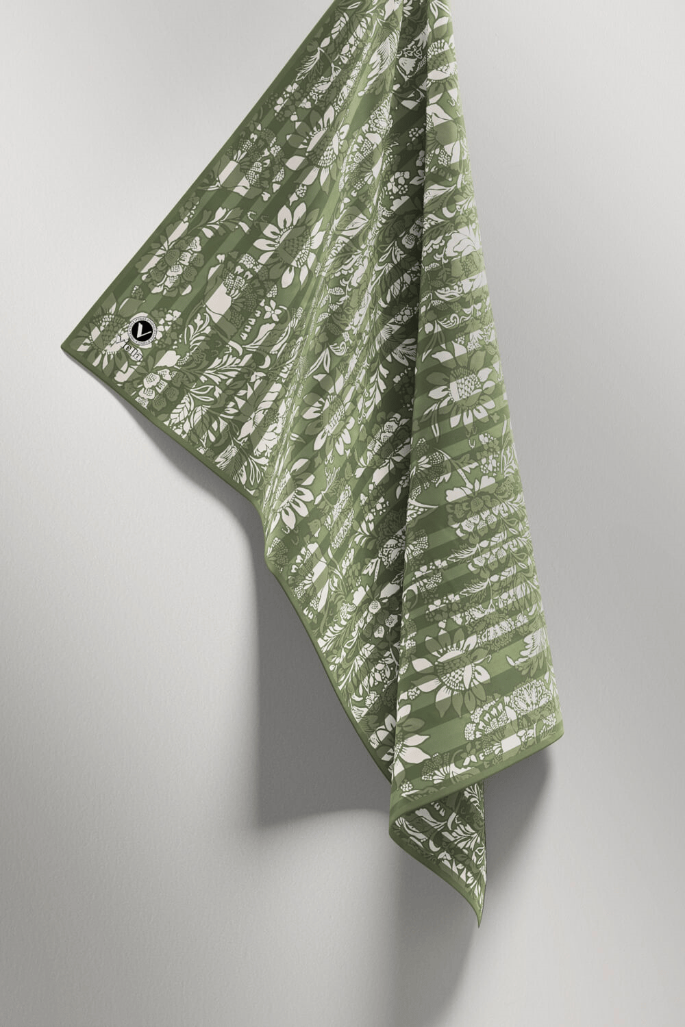 Twill Batik Şal Desenli Haki Renkli 90x90 Eşarp (İpek İçermez) Kenar Dikiş Şekli El Dikişli