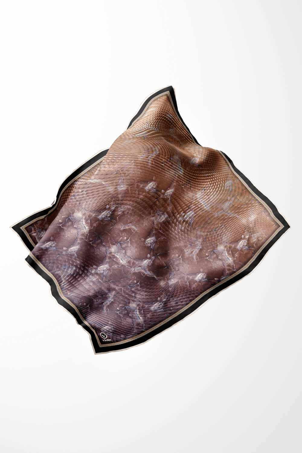Twill Batik Desenli Pembe Renkli 90x90 Eşarp (İpek İçermez) Kenar Dikiş Şekli El Dikişli