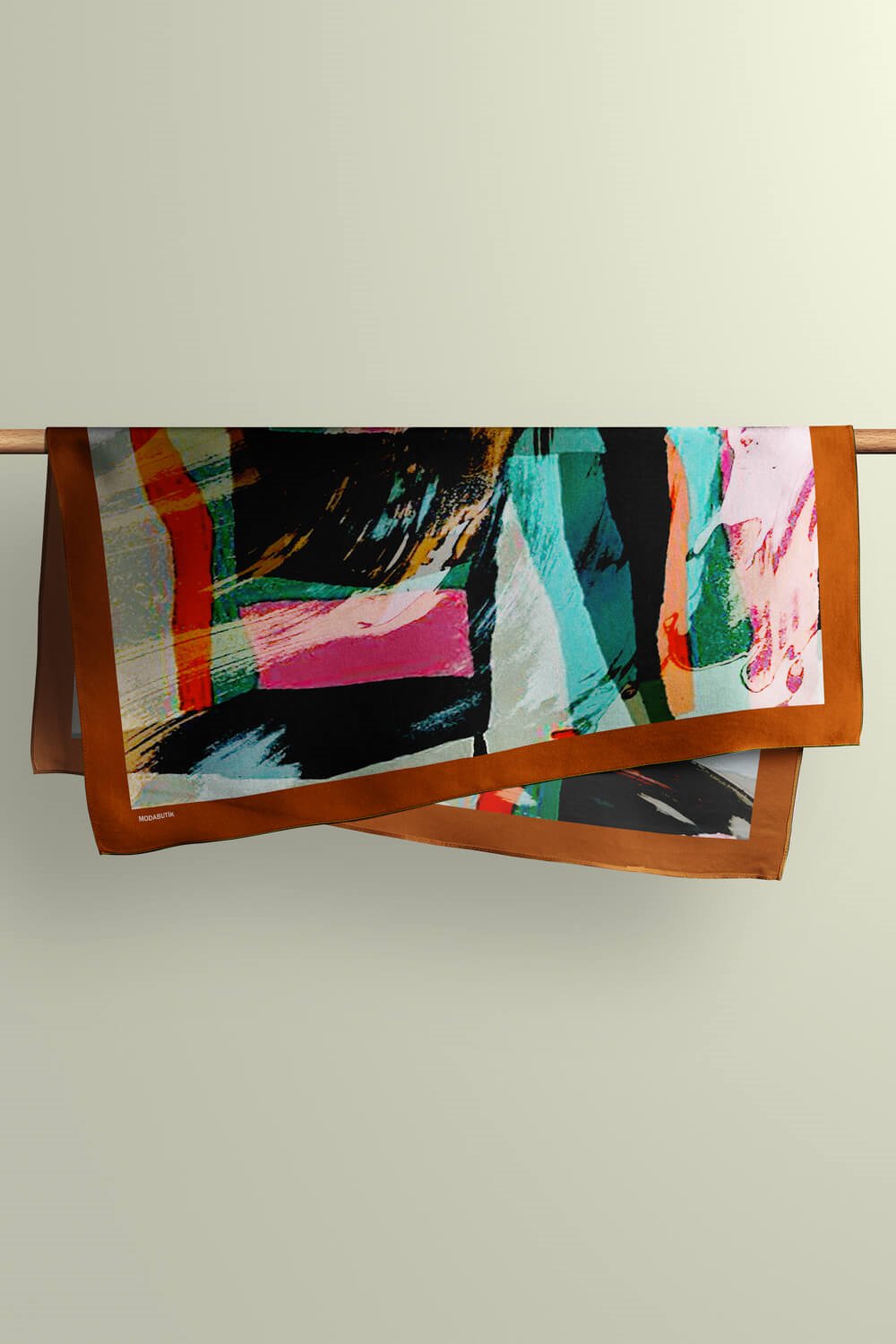 Y8 Kadın Sulu Boya Desenli Bandana 50x50 Gri DG0479-22