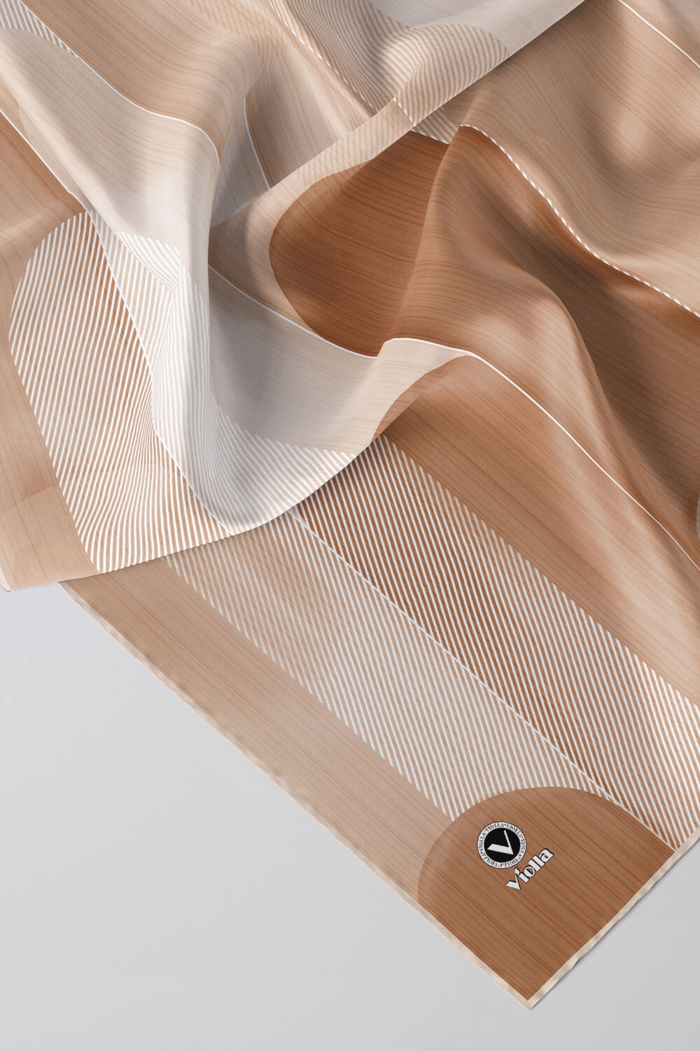 Twill Geometrik Desenli Sarı Renkli 90x90 Eşarp (İpek İçermez) Kenar Dikiş Şekli El Dikişli
