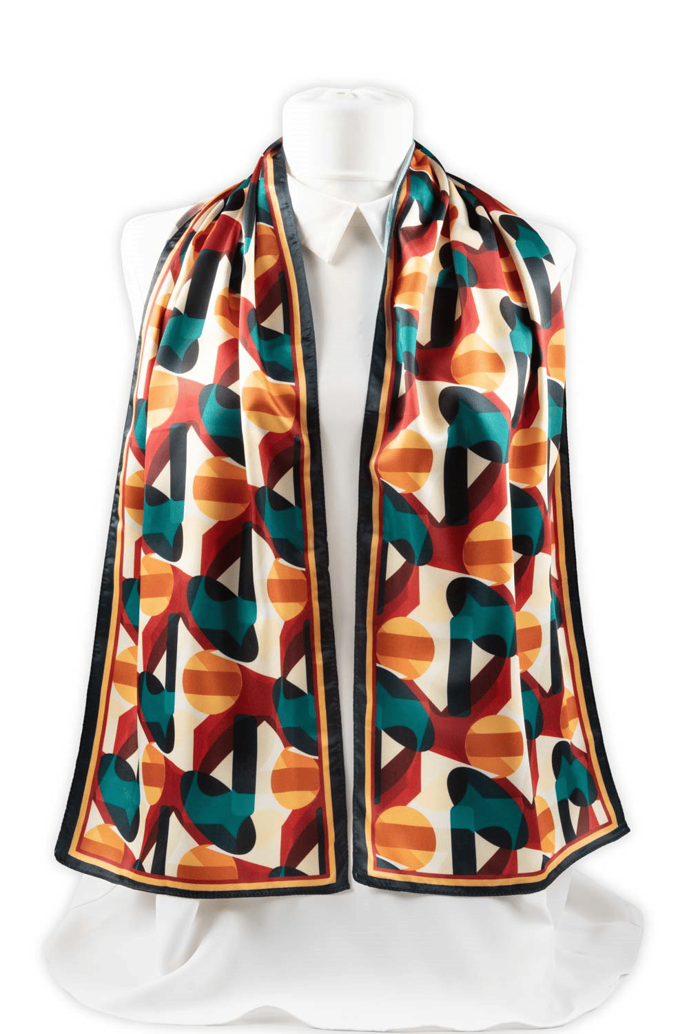 Geometrik Desenli Fular 30x140