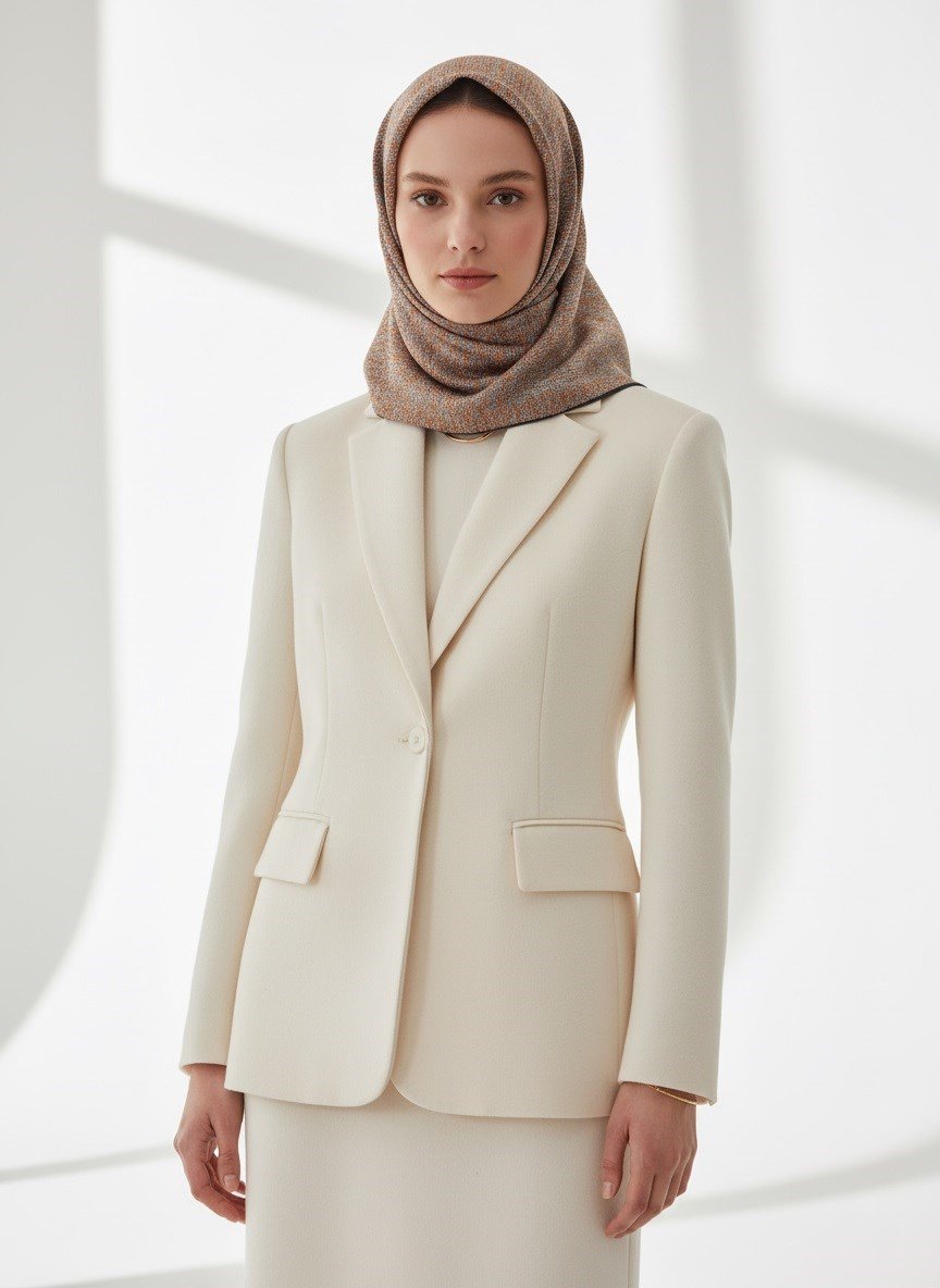 %100 Twill İpek Dokulu Desen Turuncu - Siyah Renkli 90x90 Eşarp Kenar Dikiş Şekli El Dikişli