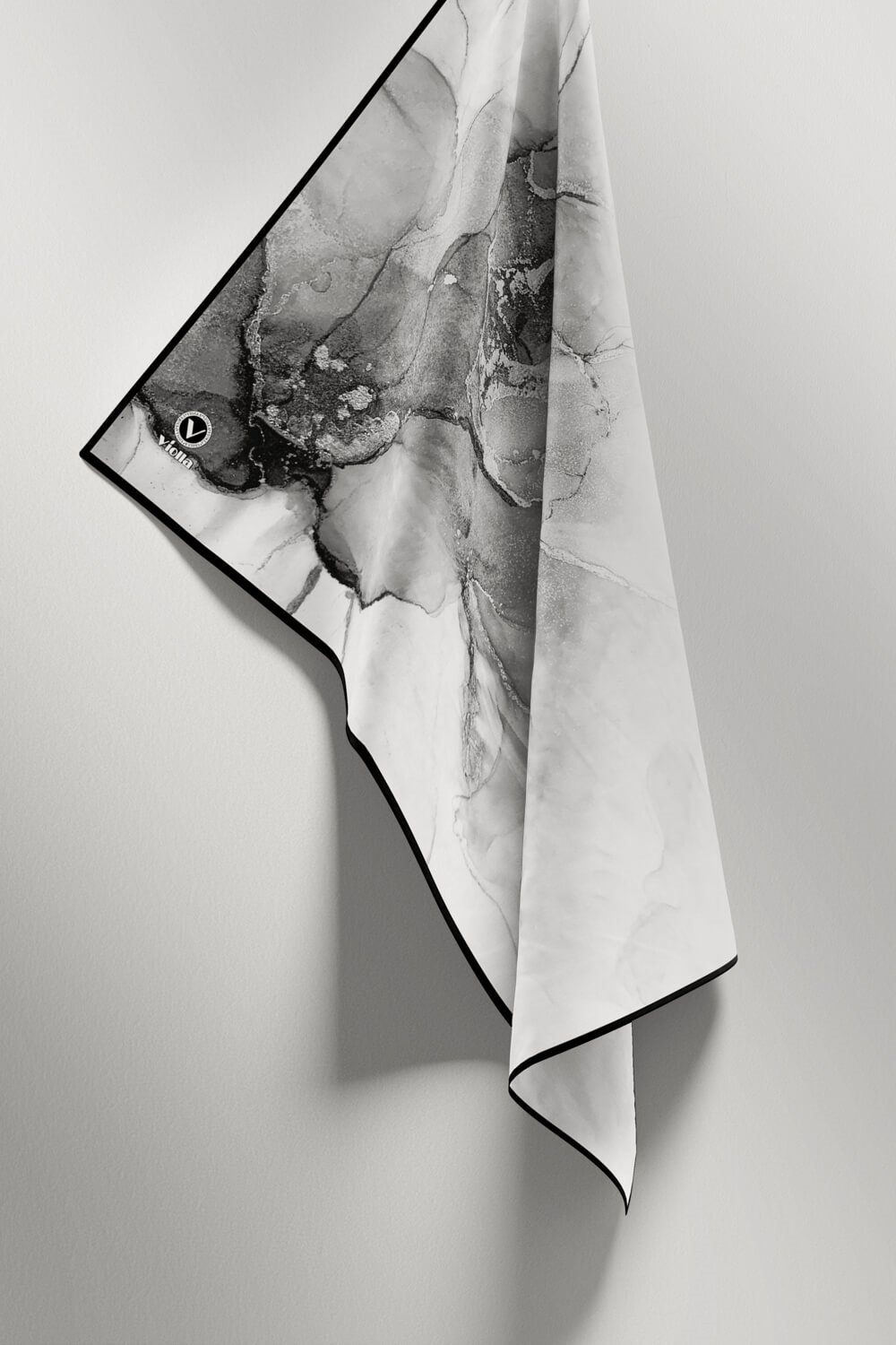 Twill Batik Desenli Gri Renkli 90x90 Eşarp (İpek İçermez) Kenar Dikiş Şekli El Dikişli