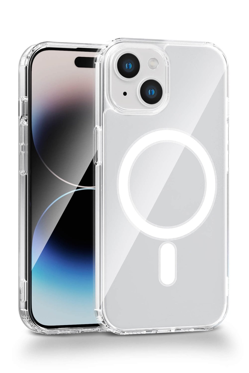 iPhone 13 Uyumlu Kamera Korumalı Magsafe Wireless Şarj Özellikli Lüks Şeffaf Silikon Telefon Kılıfı