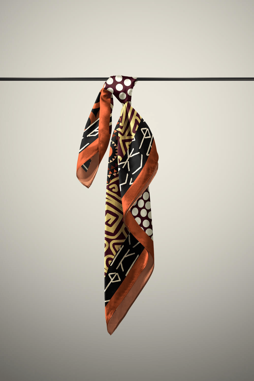 E96 Kadın Etnik Desenli Bandana 50x50 DG0253-22