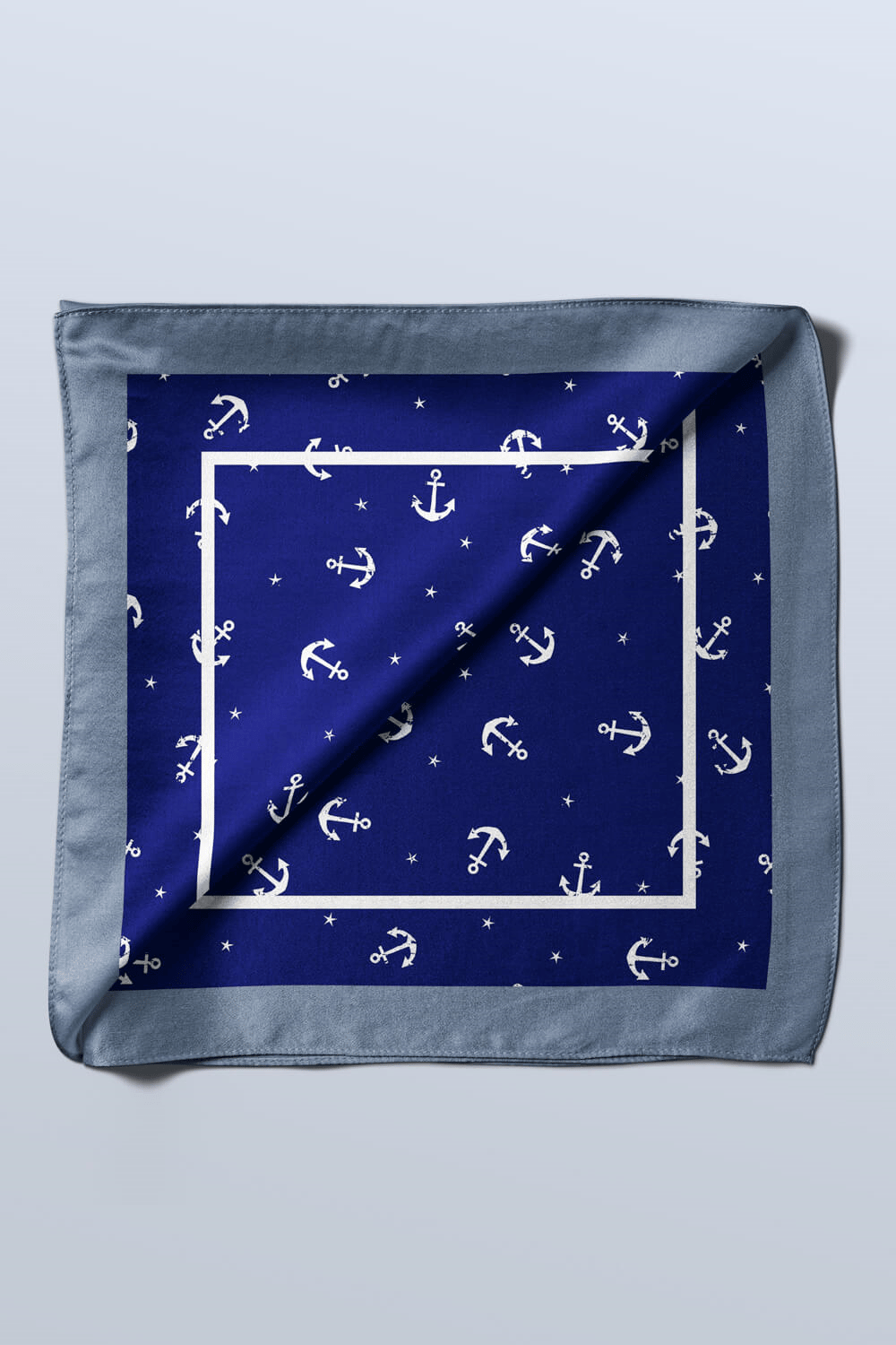 H36 Kadın Marinover Desenli 50x50 Bandana HYL DG01239-22