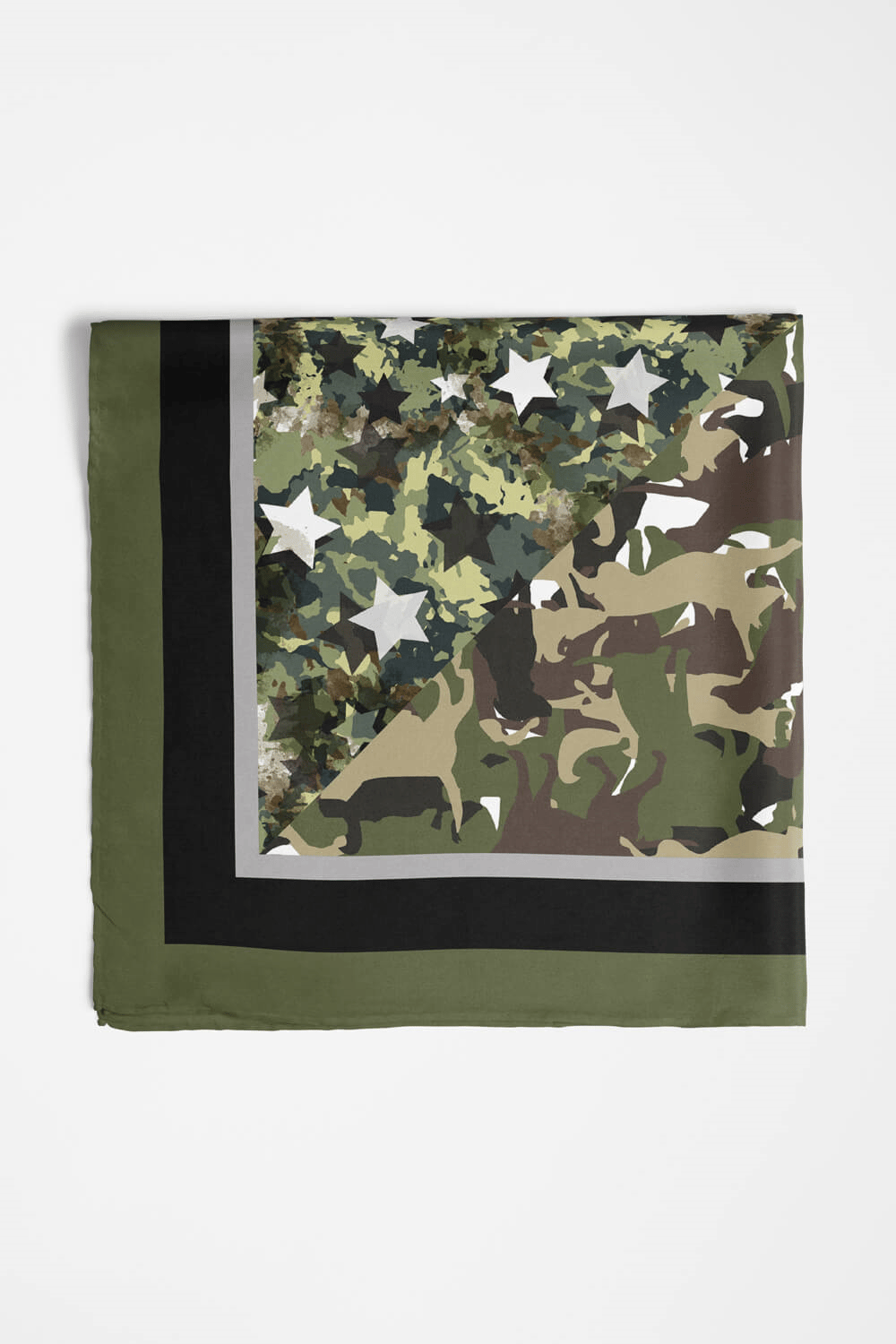G30 Kadın Haki Animals Desenli 50x50 Bandana Dg01449-22