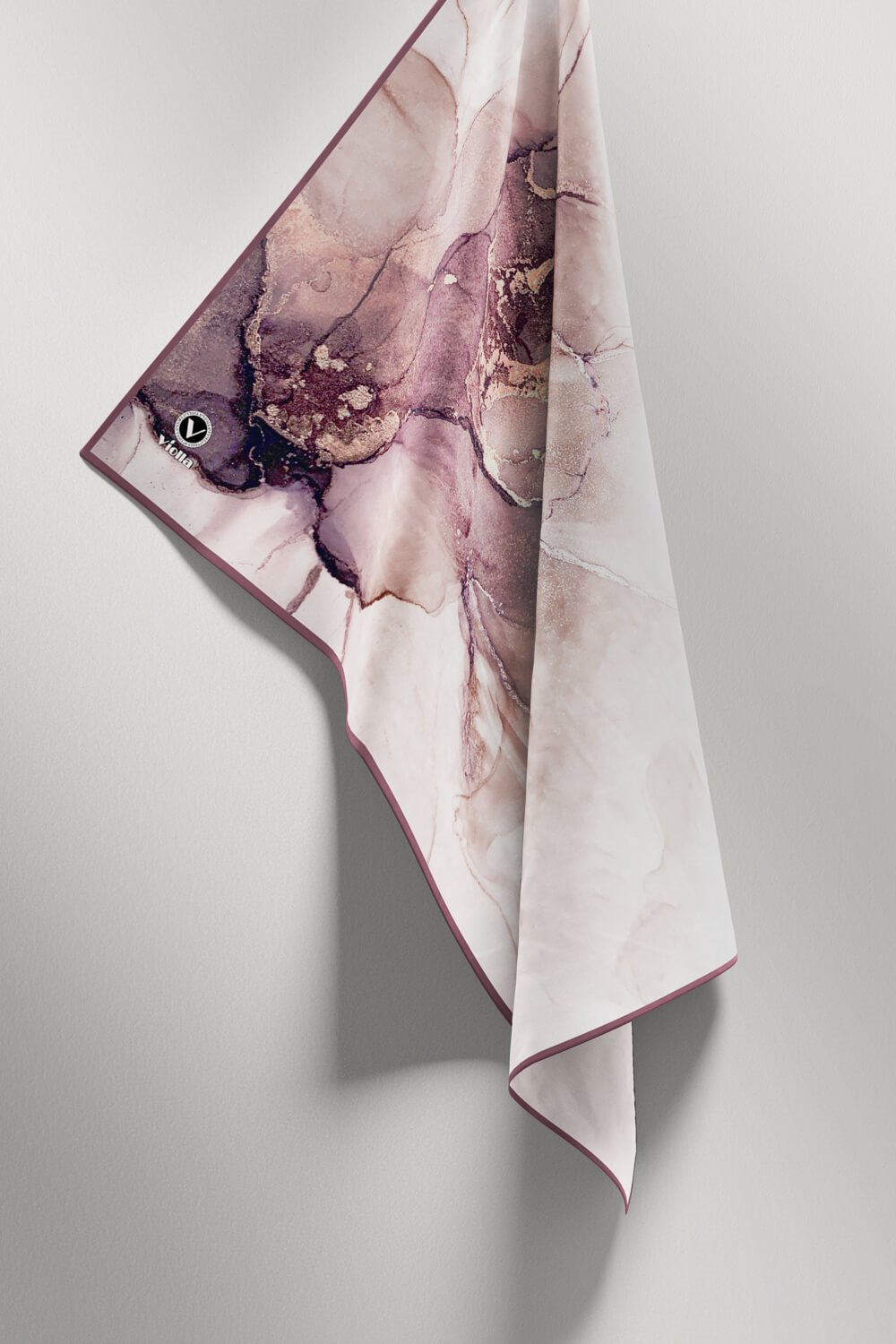 Twill Batik Desenli Gül Kurusu Renkli 90x90 Eşarp (İpek İçermez) Kenar Dikiş Şekli El Dikişli