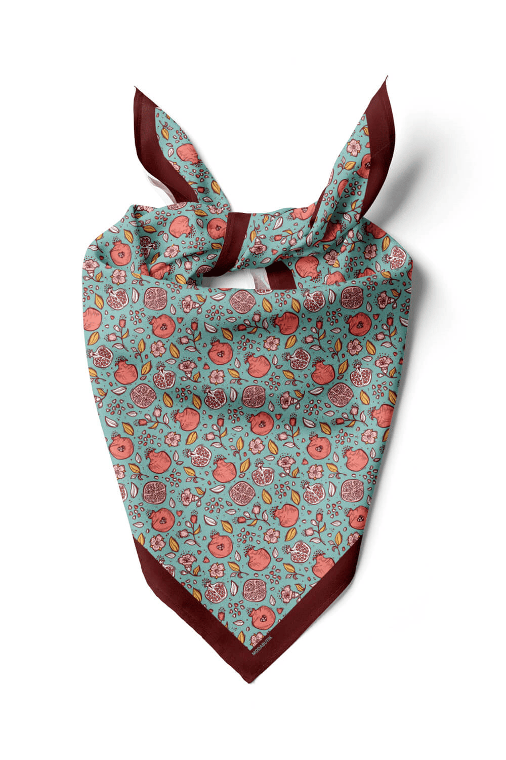 Kadın Açık Mavi Küçük Nar Desenli 50x50 Bandana