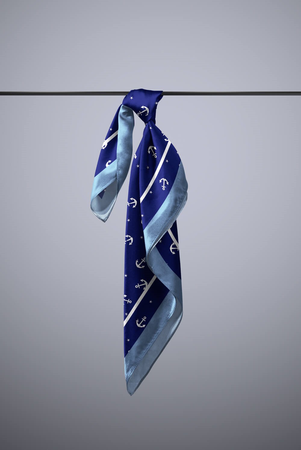 H36 Kadın Marinover Desenli 50x50 Bandana HYL DG01239-22