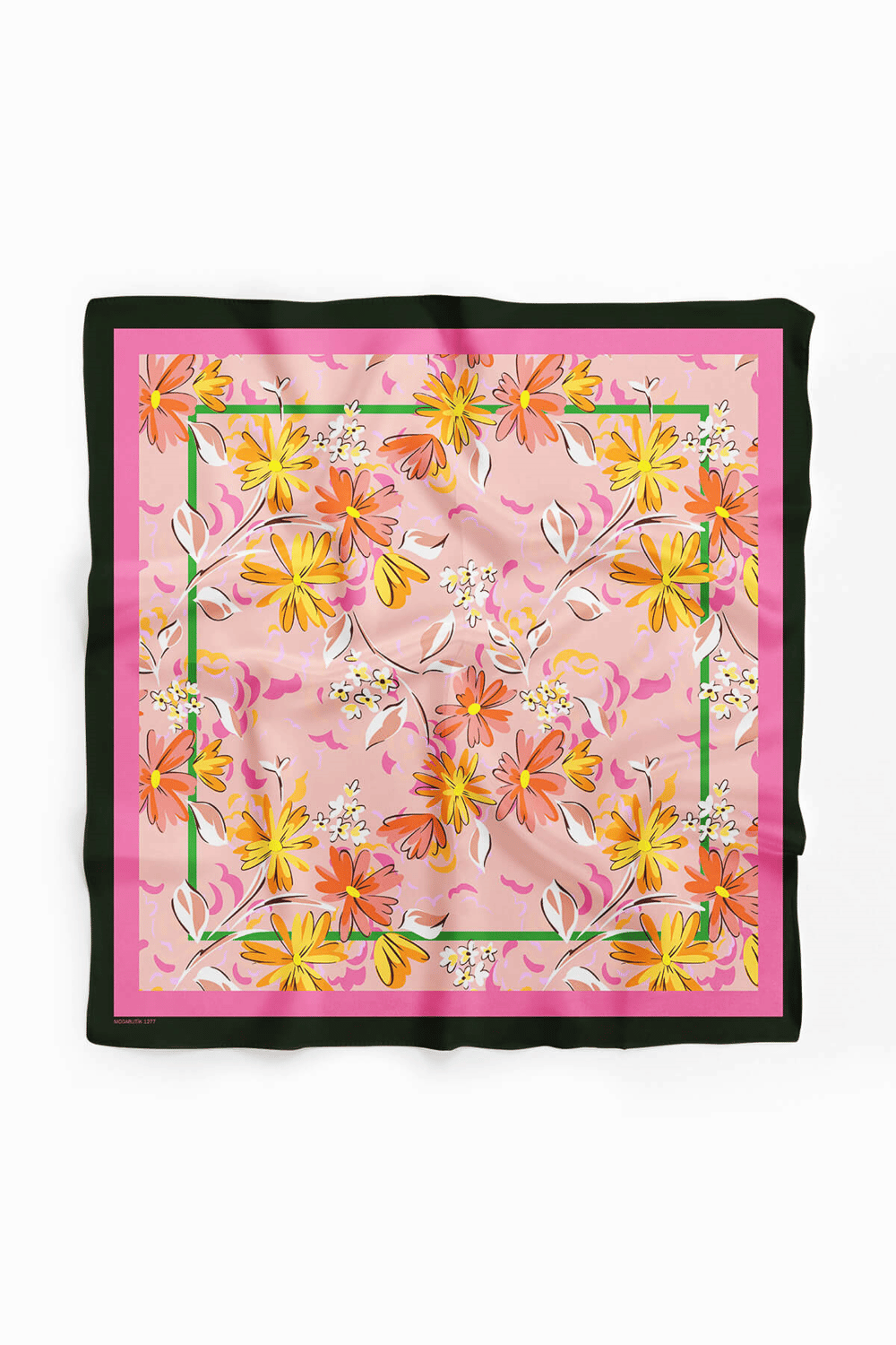 G33 Kadın Krem Yaprak Desenli 50x50 Bandana HYL DG01277-22