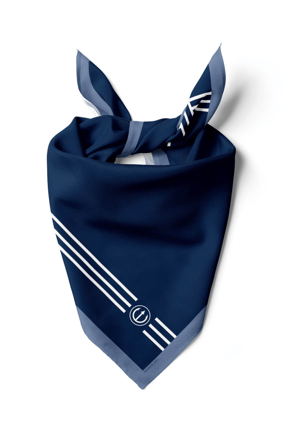 G51 Kadın Beyaz Mavi Marinover Desenli 50x50 Bandana