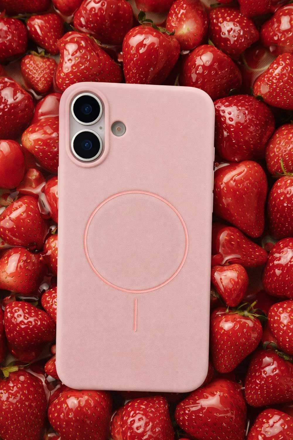 iPhone 17 Uyumlu İçi Kadife Magsafe Wireless Şarz Özellikli Pembe Renkli Telefon Kılıfı
