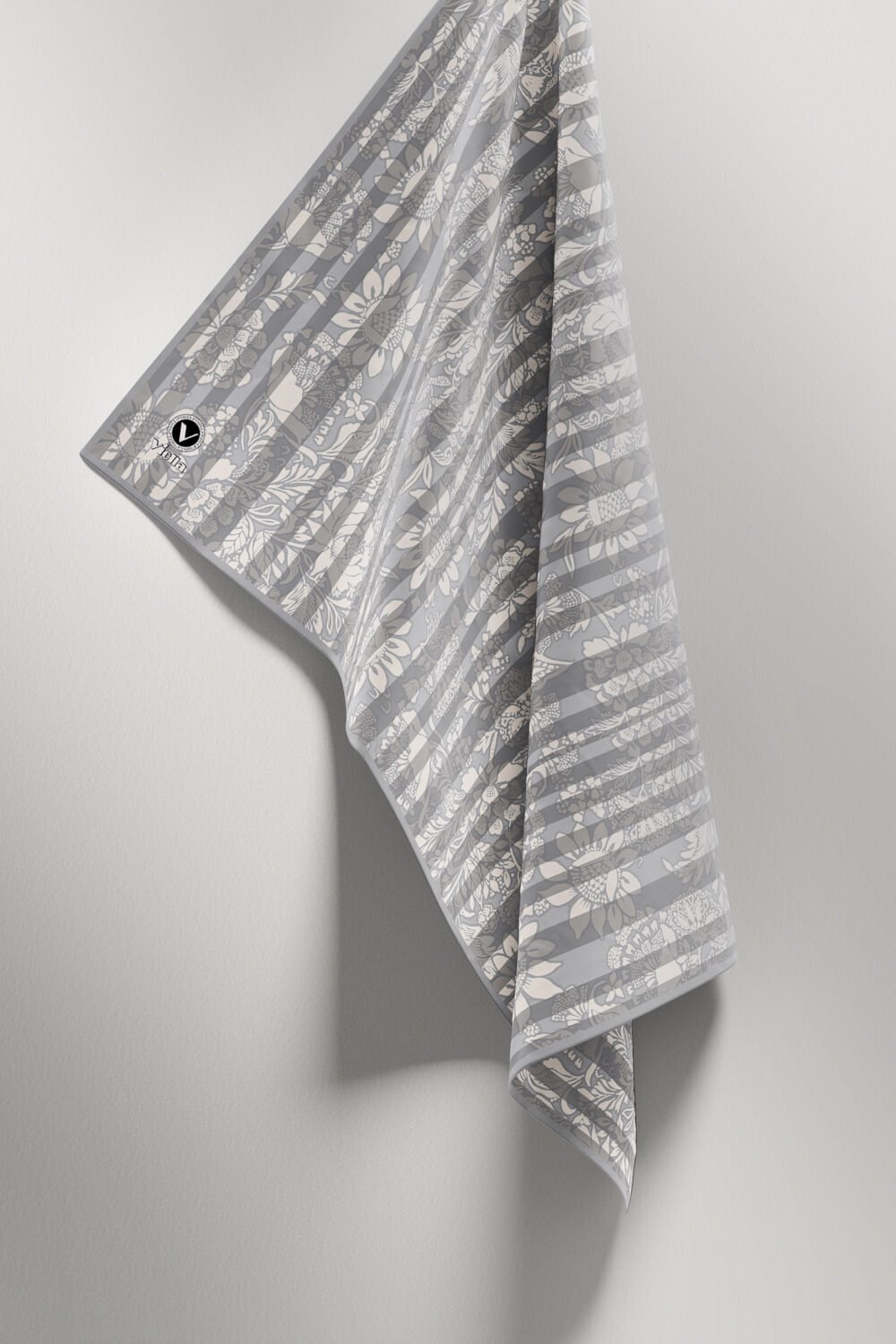 Twill Batik Şal Desenli Gri Renkli 90x90 Eşarp (İpek İçermez) Kenar Dikiş Şekli El Dikişli