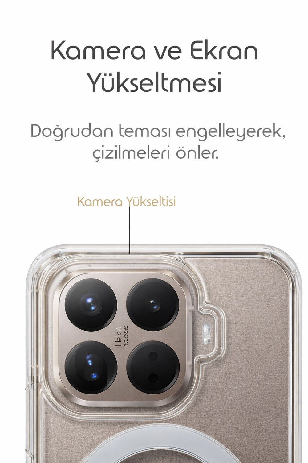 mi 15 T Pro Uyumlu Kamera Korumalı Magsafe Wireless Şarj Özellikli Lüks Şeffaf Silikon Telefon Kılıfı