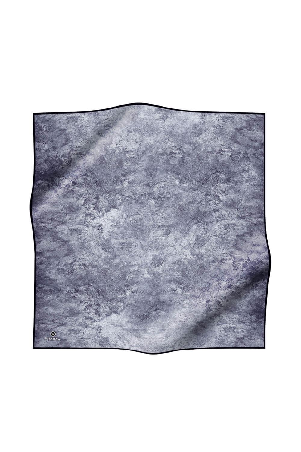 %100 Twill İpek Doku Desenli Gümüş Renkli 90x90 Eşarp Dikim Şekli : El Dikişi