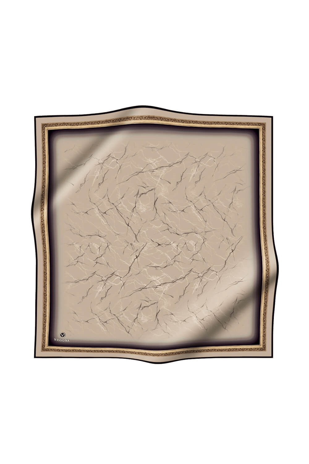 % 57 İPEK % 43 VİSKON Twill İpek Mermer Desenli Taş Renkli 90x90 Eşarp Dikim Şekli : El Dikişi
