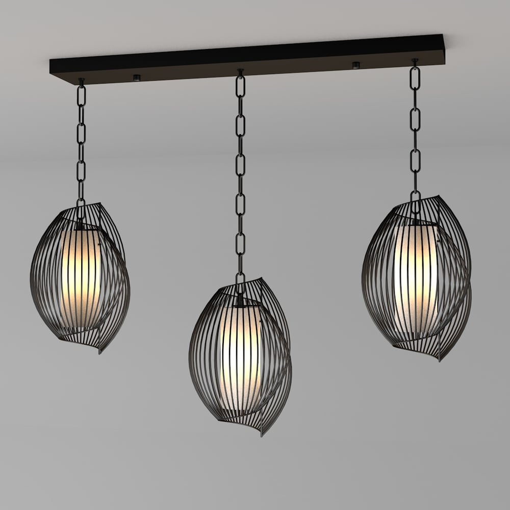 Avonni, 3D-1905-3Y-BSY Siyah Tasarım Yemek Masası Avizesi
