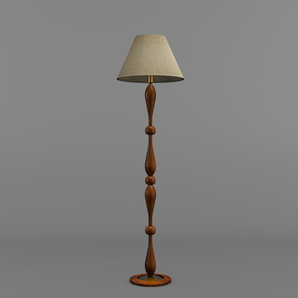 Avonni, 3D-9046-1B Ahşap Gövdeli Lambader