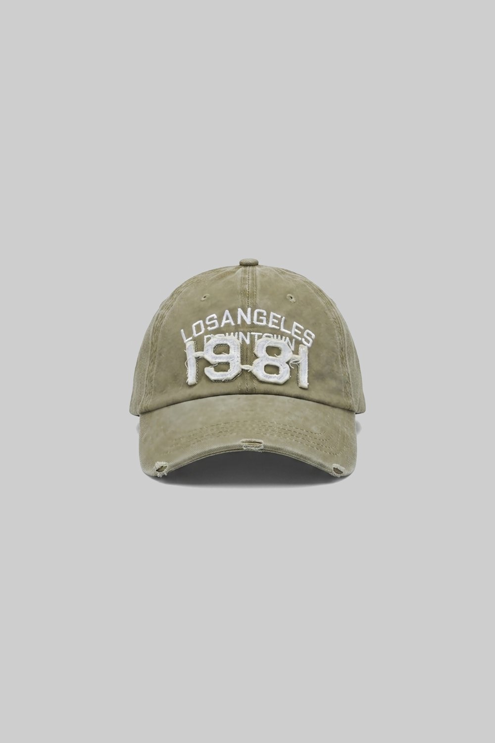 Erkek 1981 Nakışlı Yıkamalı Şapka Bej