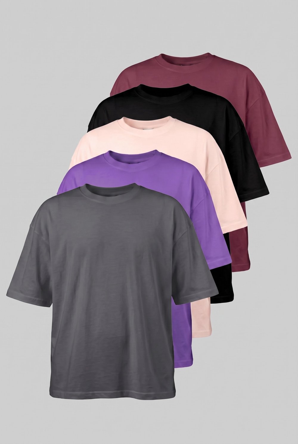 Erkek Basic Oversize T-Shirt 5li Set