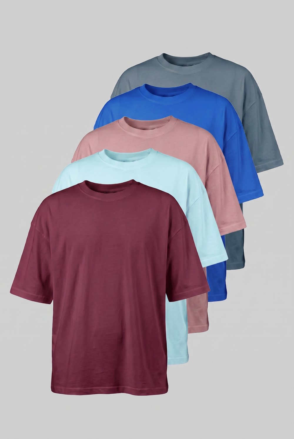 Erkek Basic Oversize T-Shirt 5li Set
