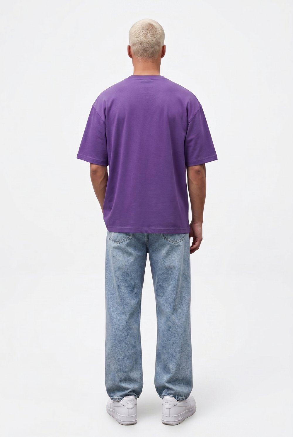 Erkek Basic Oversize T-Shirt Mor