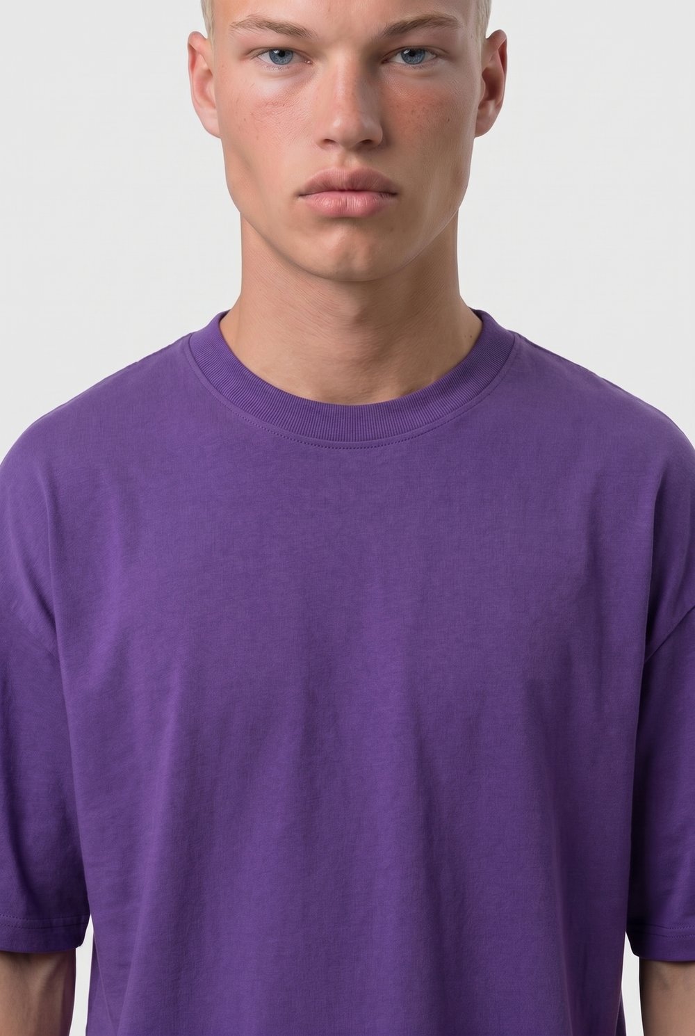 Erkek Basic Oversize T-Shirt Mor