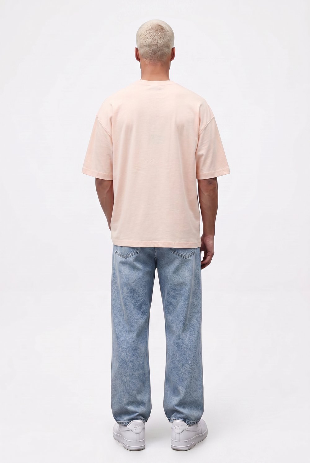 Erkek Basic Oversize T-Shirt Pembe