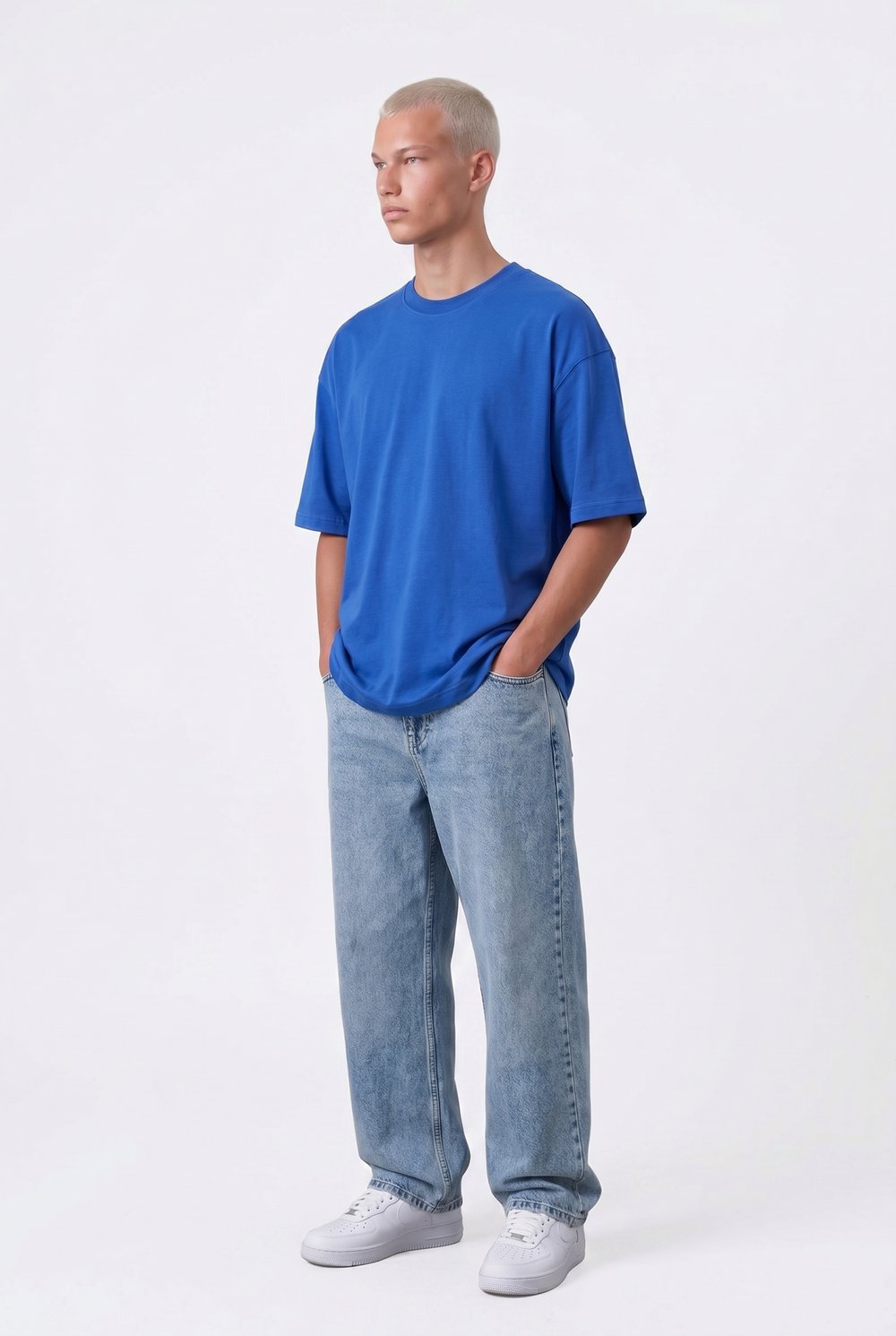 Erkek Basic Oversize T-Shirt Saks