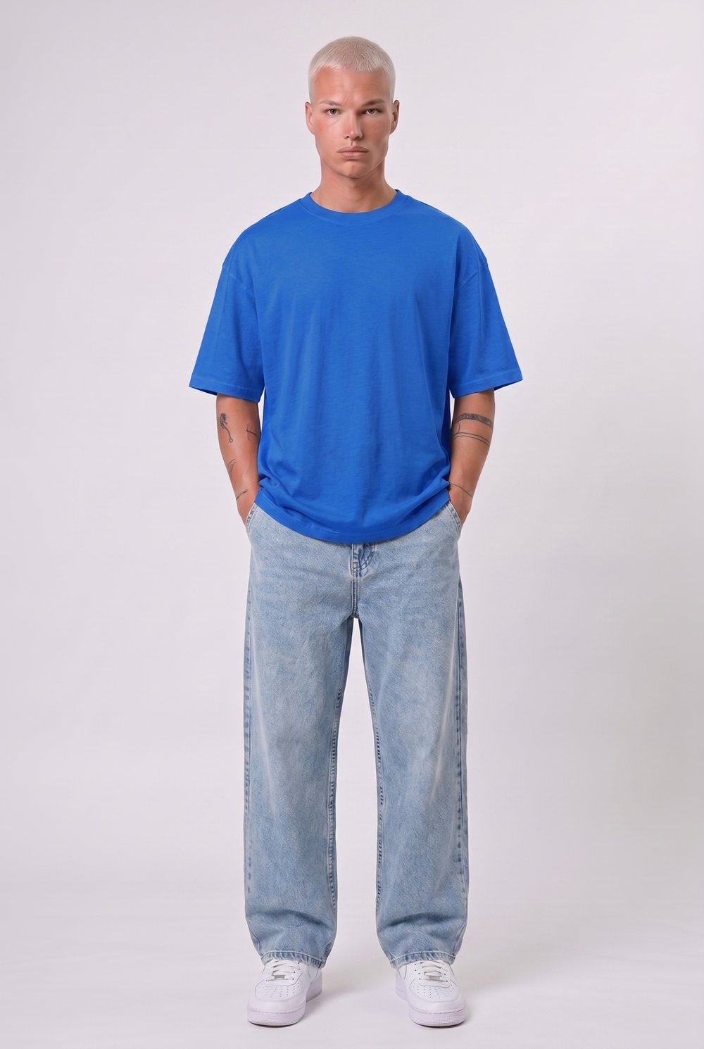 Erkek Basic Oversize T-Shirt Saks