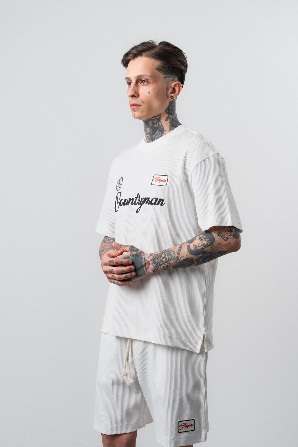 Erkek Countryman Nakışlı Regular Fit T-Shirt Ekru
