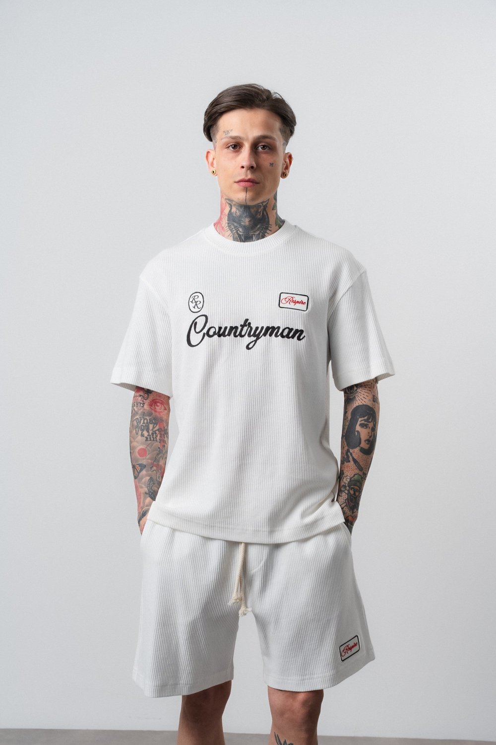 Erkek Countryman Nakışlı Regular Fit T-Shirt Ekru