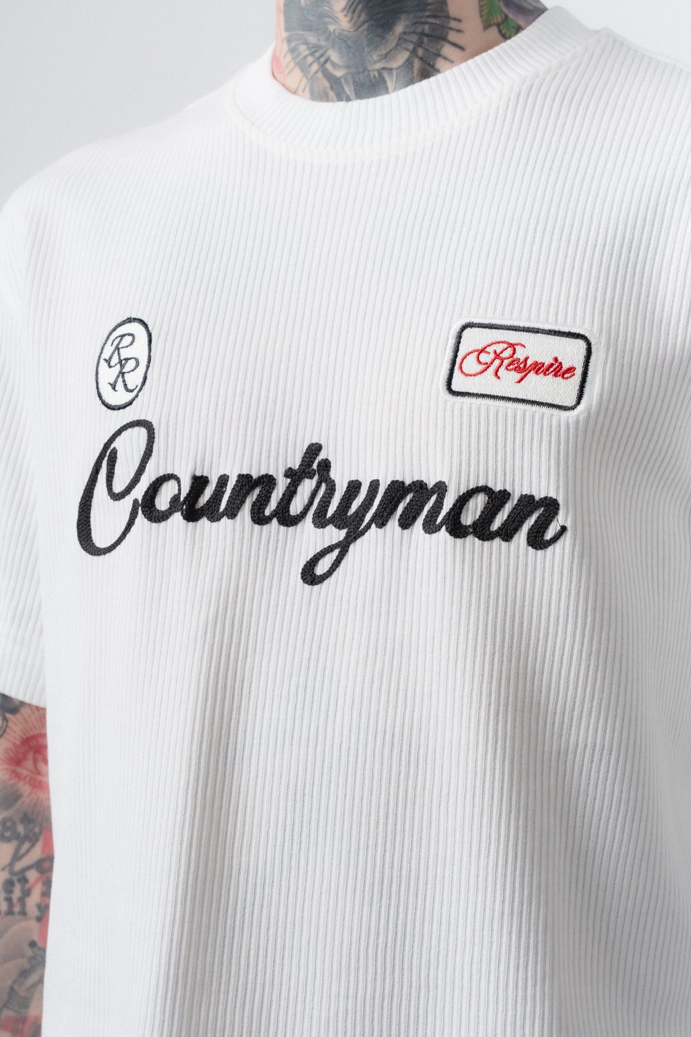 Erkek Countryman Nakışlı Regular Fit T-Shirt Ekru