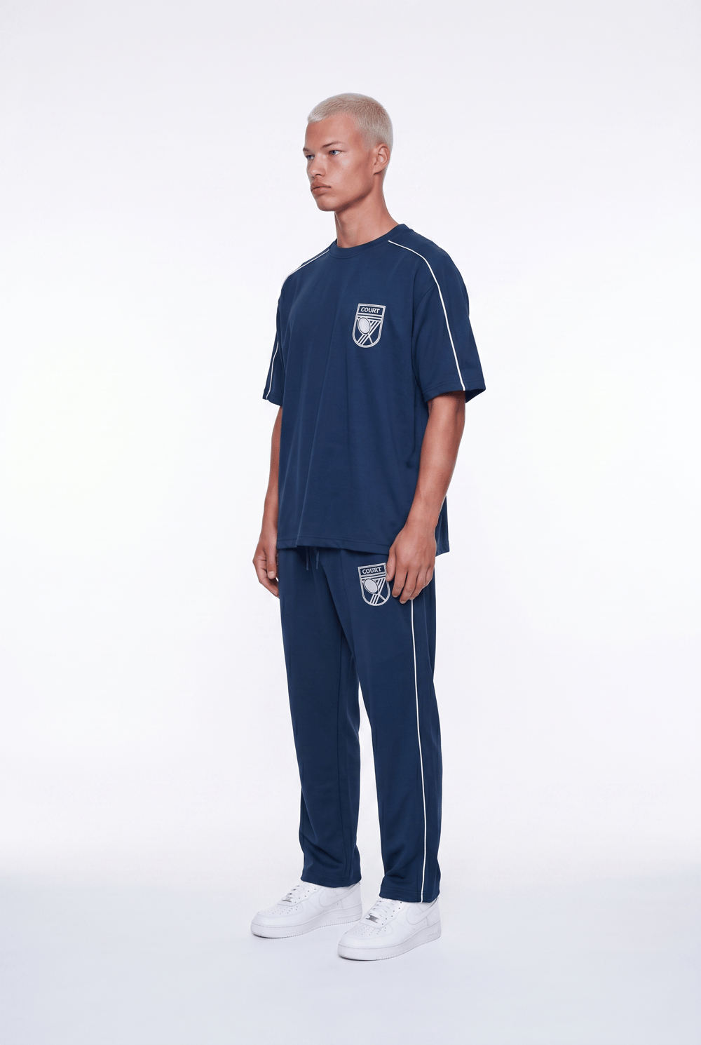 Erkek Court Baskılı Regular Fit Eşofman Takımı Lacivert