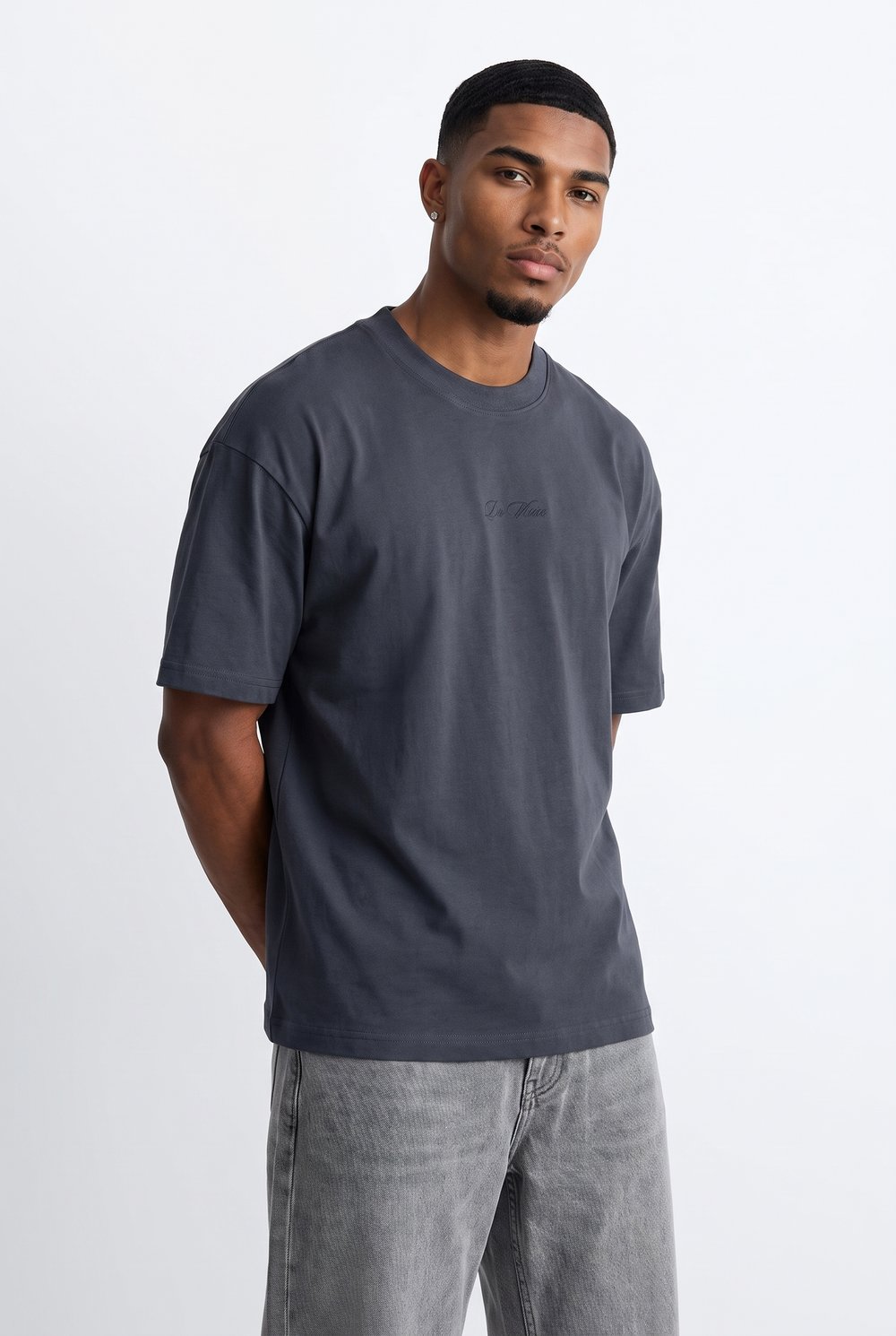 Erkek Da Vinci The Last Supper Baskılı Oversize T-Shirt Füme