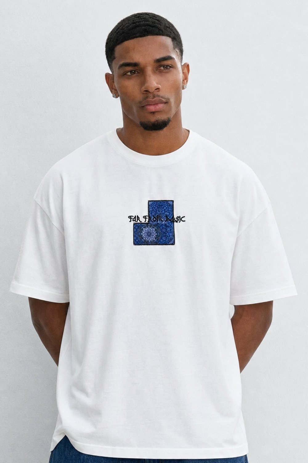 Erkek FFB Patch Oversize T-Shirt Ekru
