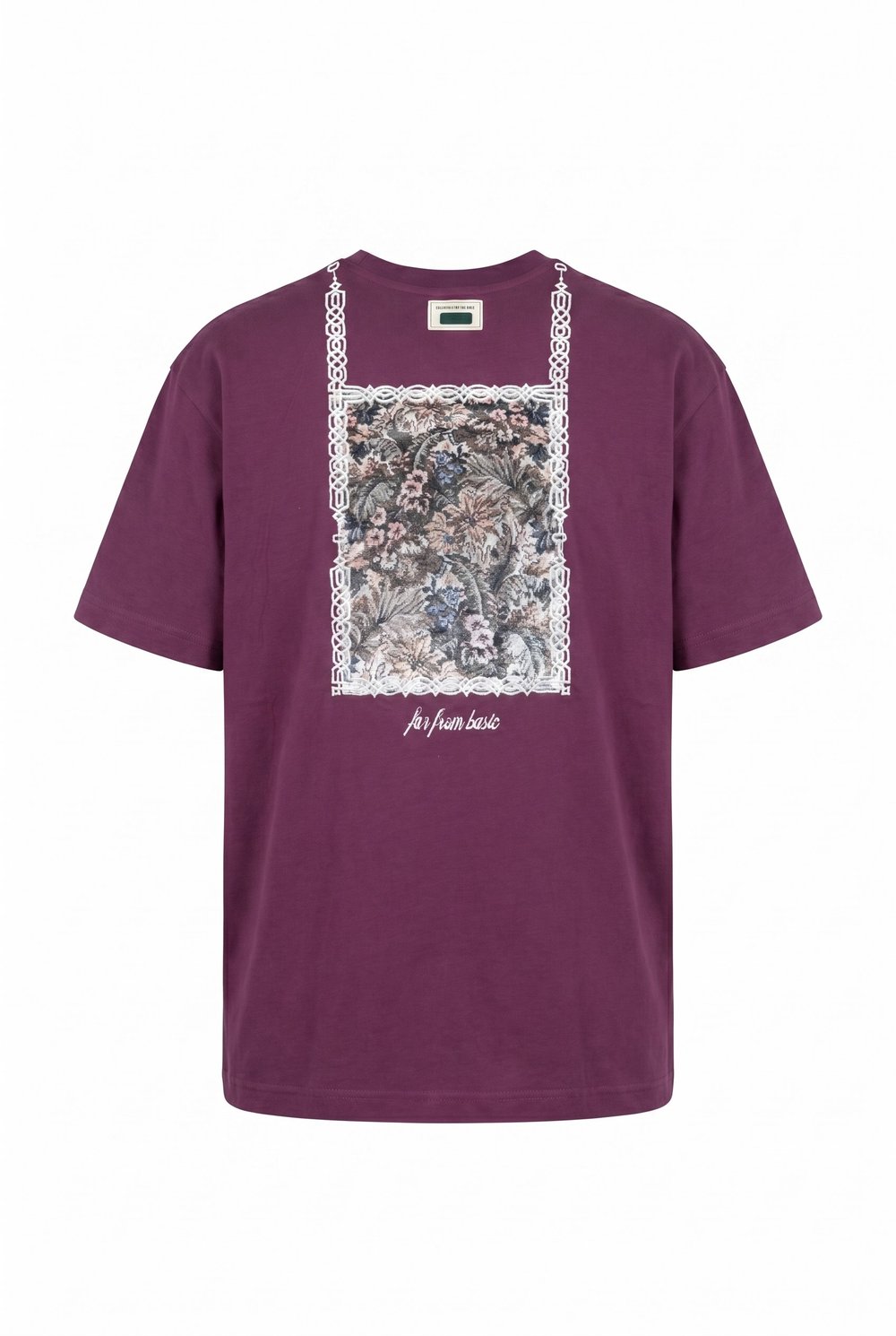 Erkek FFB Vintage Nakışlı Oversize T-Shirt Vişne
