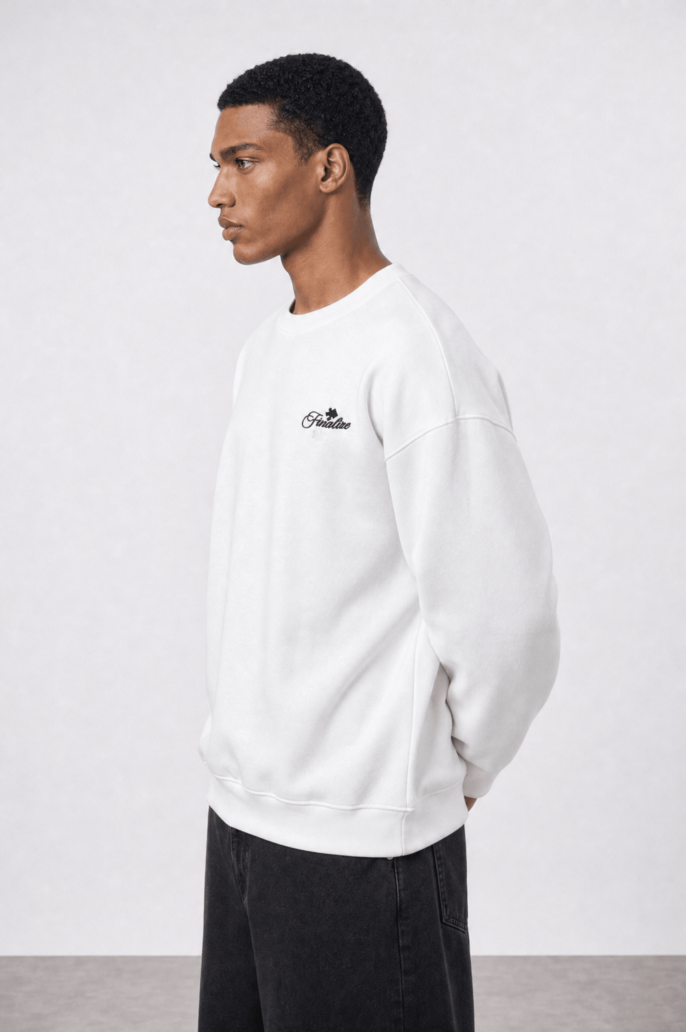 Erkek Finalize Patch Detaylı Oversize Sweatshirt Ekru