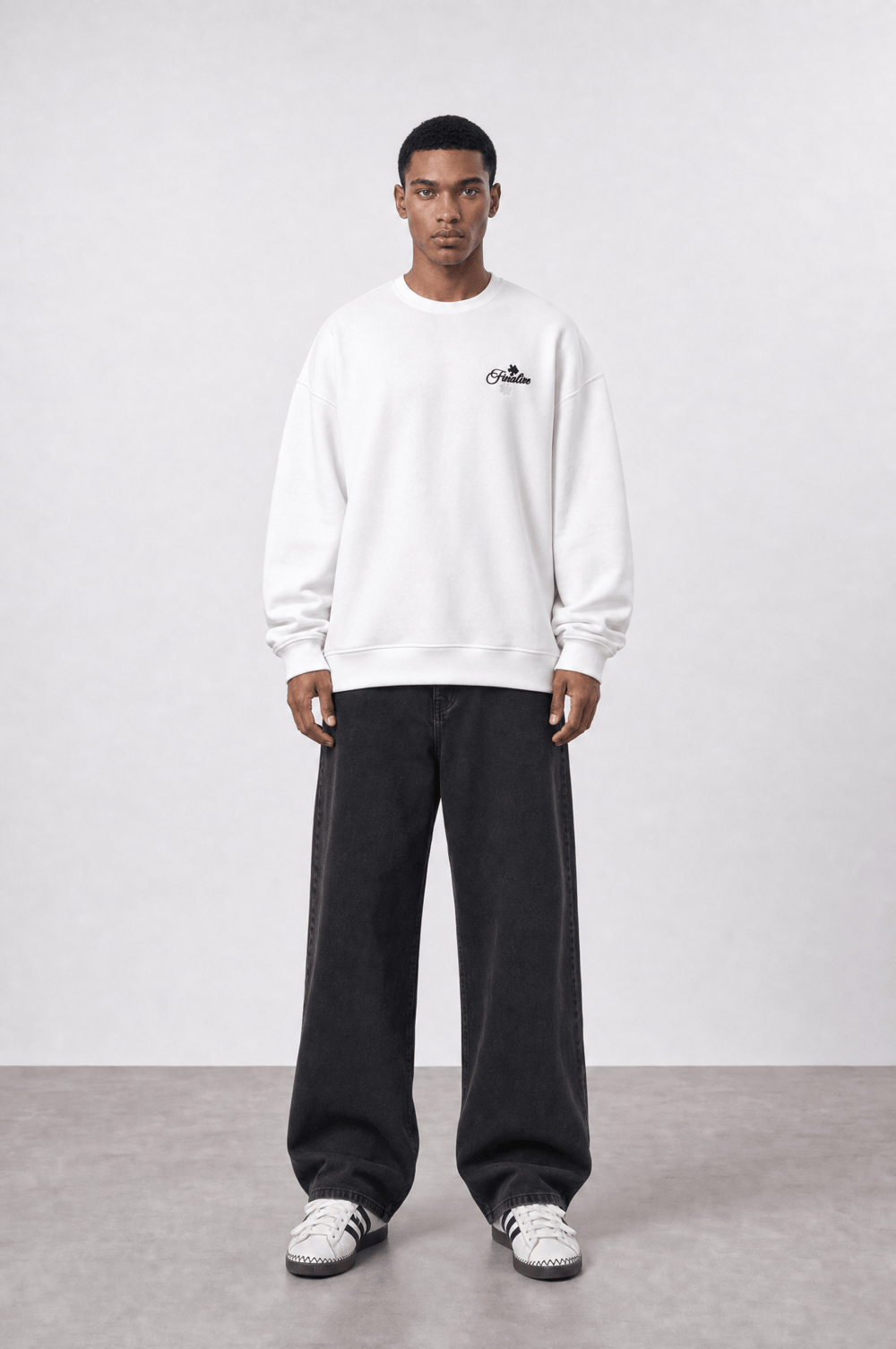 Erkek Finalize Patch Detaylı Oversize Sweatshirt Ekru
