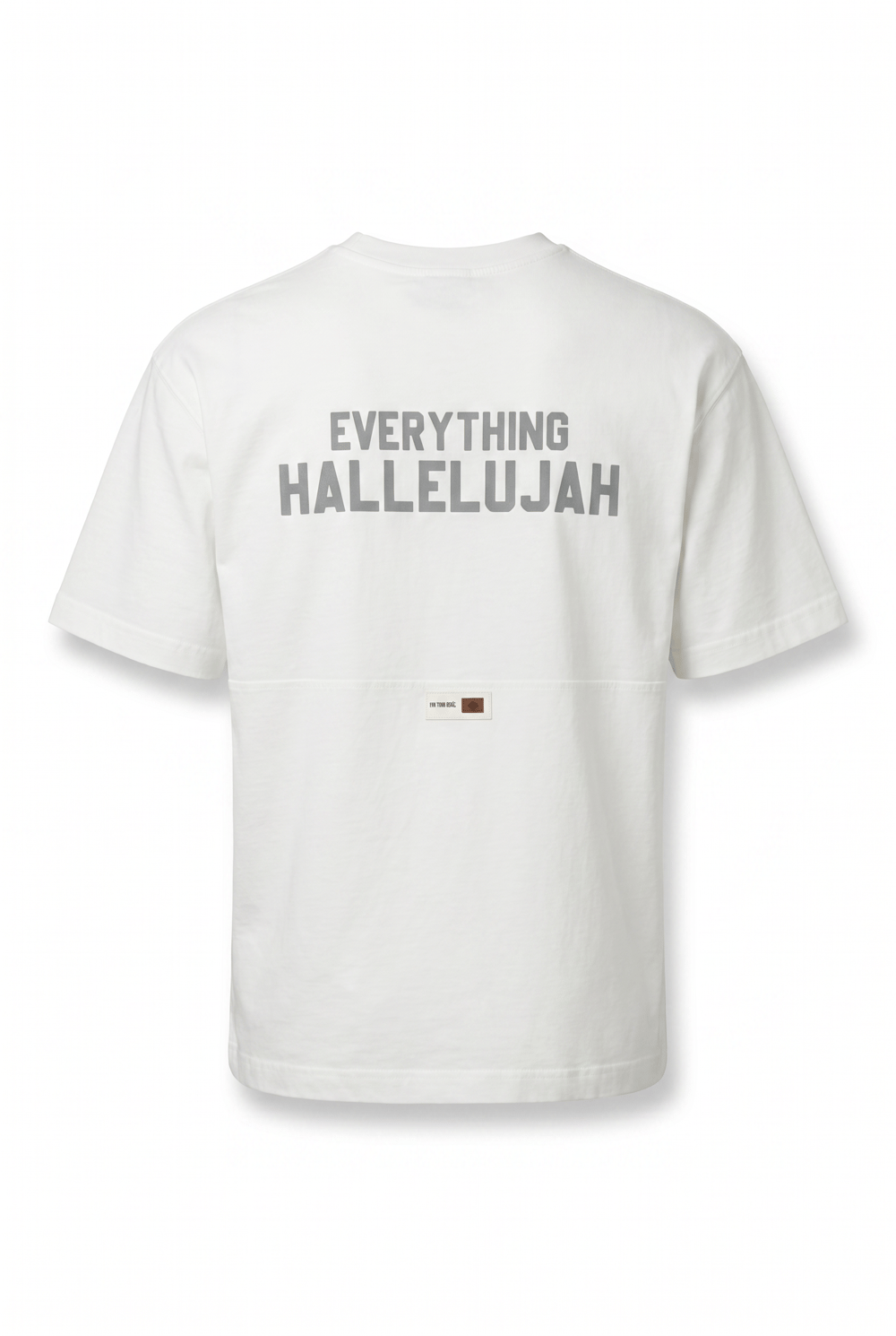 Erkek Hallelujah Baskılı Oversize T-Shirt Ekru