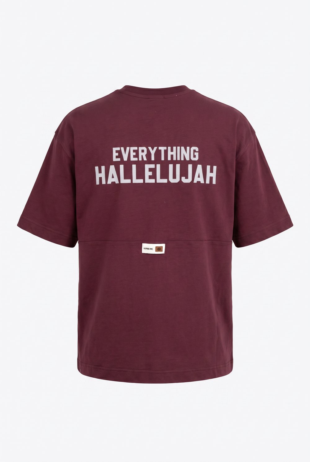 Erkek Hallelujah Baskılı Oversize T-Shirt Bordo