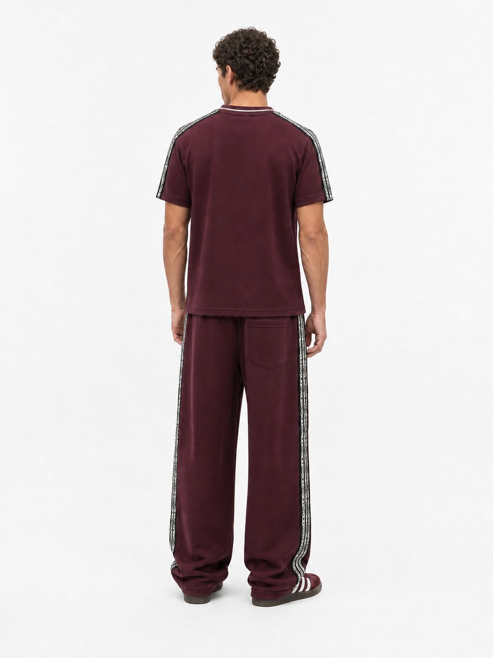 Erkek Originals Şerit Detaylı Regular Fit Eşofman Takımı Bordo