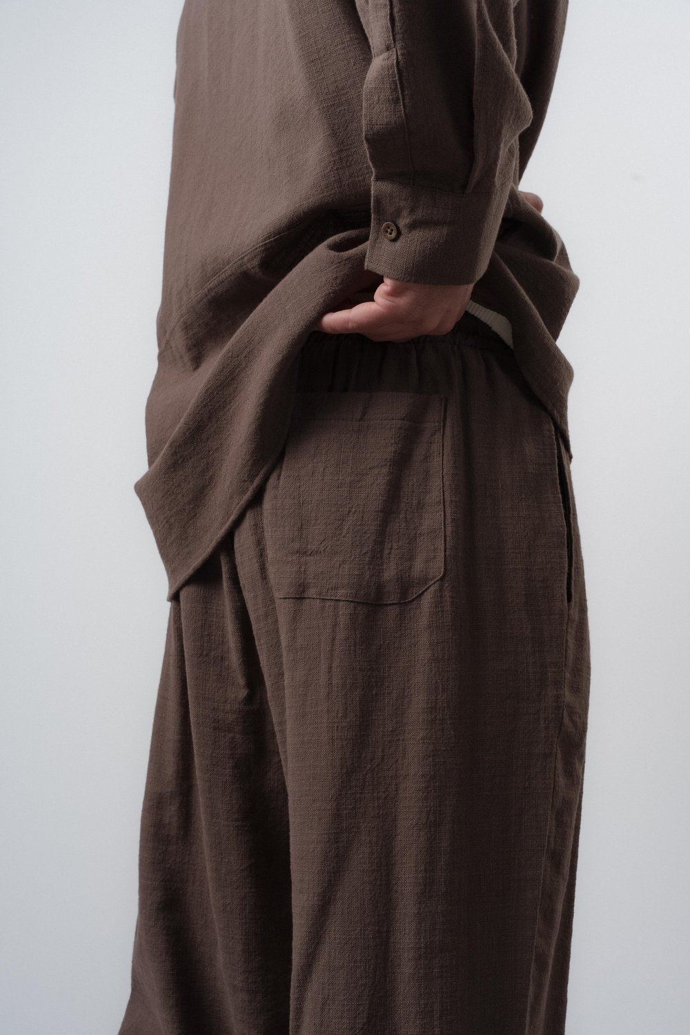Erkek R Nakışlı Baggy Pantolon Kahve